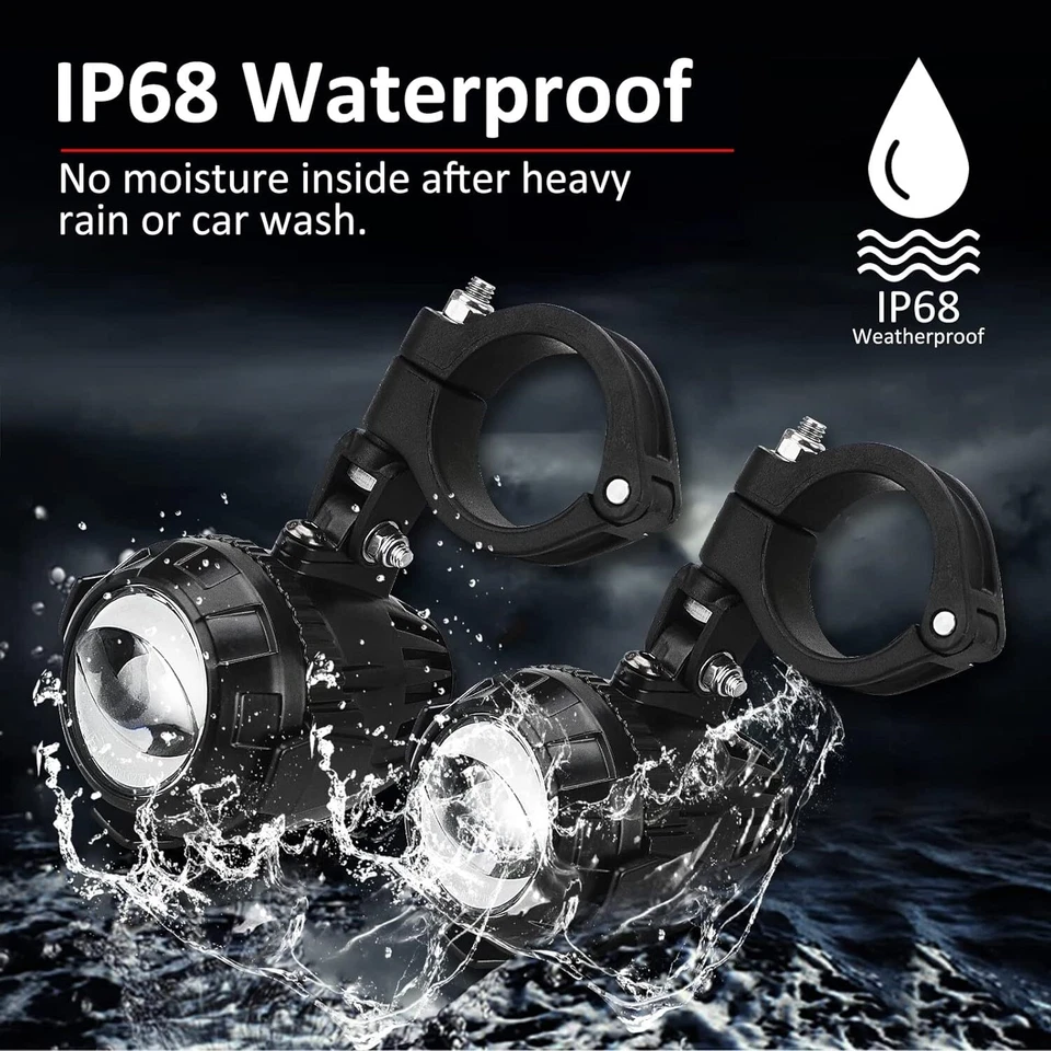 Motorcycle LED headlight fog light for BMW R1250GS, F800GS F650GS R1200 - Image 3 of 4