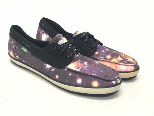 Sanuk Mortimer BLACK / Galaxy Men's Shoes Lace Up Loafers Sidewalk Surfer US 9 - Picture 2 of 12