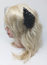 Wedding Birdcage Veil with Crystal Hair Clip, Wedding Headpiece for Bride