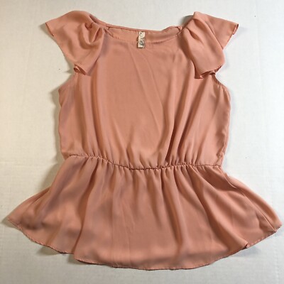 Francescas Pink Blouse Sz L A3131