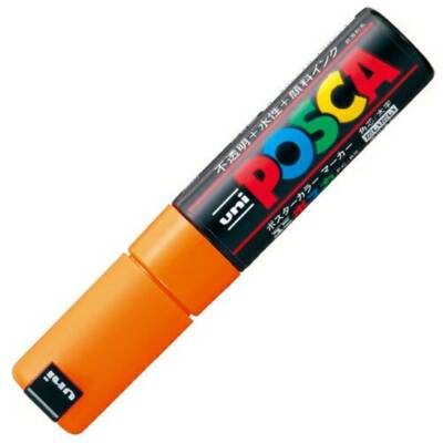 Uni Posca PC8K.4 Water-Based Paint Marker, Broad Chisel Tip, Orange