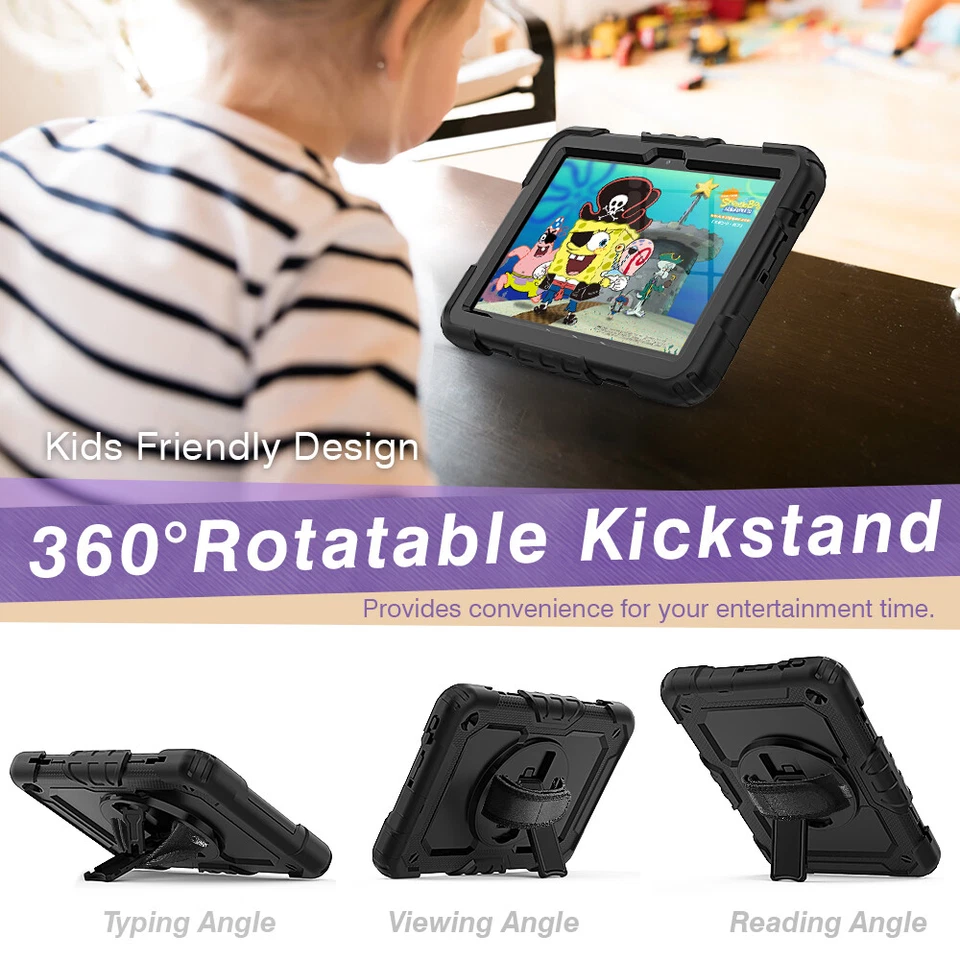 For Amazon Fire HD8 2020 10th Gen Heavy Duty Rotated Case with Screen Protector - Image 3 of 4