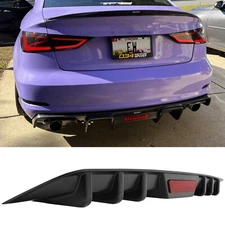 For Audi A3 S3 A4 S4 A5 S5 A6 B8 B9 Rear Bumper Diffuser Lip Spoiler Body kit