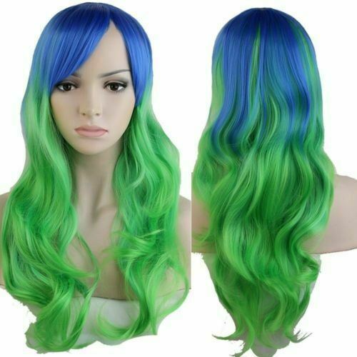 Halloween Women Natural Hair Long Straight Curly Cosplay Synthetic Full Wig - Picture 6 of 79