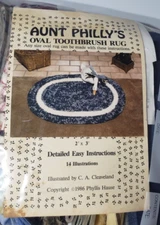 Aunt Philly's Oval Toothbrush Rug Kit 10 Yds 2.5" Fabric Pattern Needle