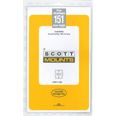 Scott/Prinz Pre-Cut Strips 265mm Long Stamp Mounts 265x151 #1068 Black