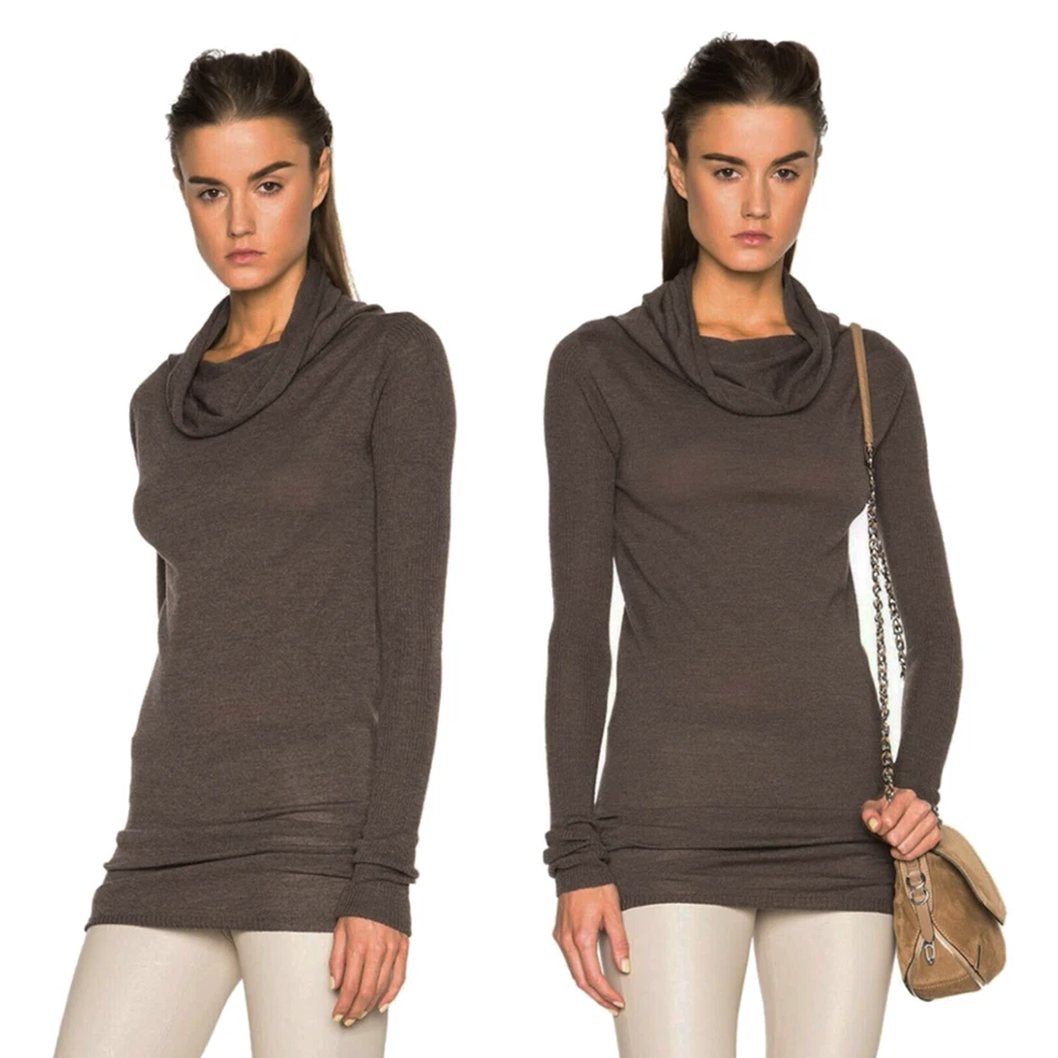 Suéter túnica extra largo cuello capucha drapeado gris RICK OWENS L ZÓCALO F/W '13 Foto 4 de 4