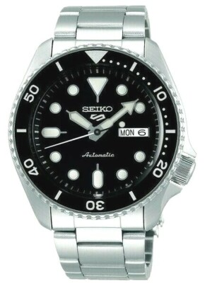 Seiko 5 Automatic 100m Black Face Men's Watch SRPD55K1
