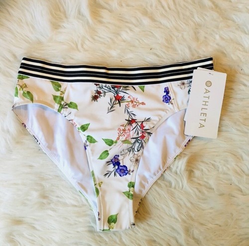 ATHLETA GOLD COAST FLORAL BANDED BOTTOM White Sz Large - Picture 3 of 14