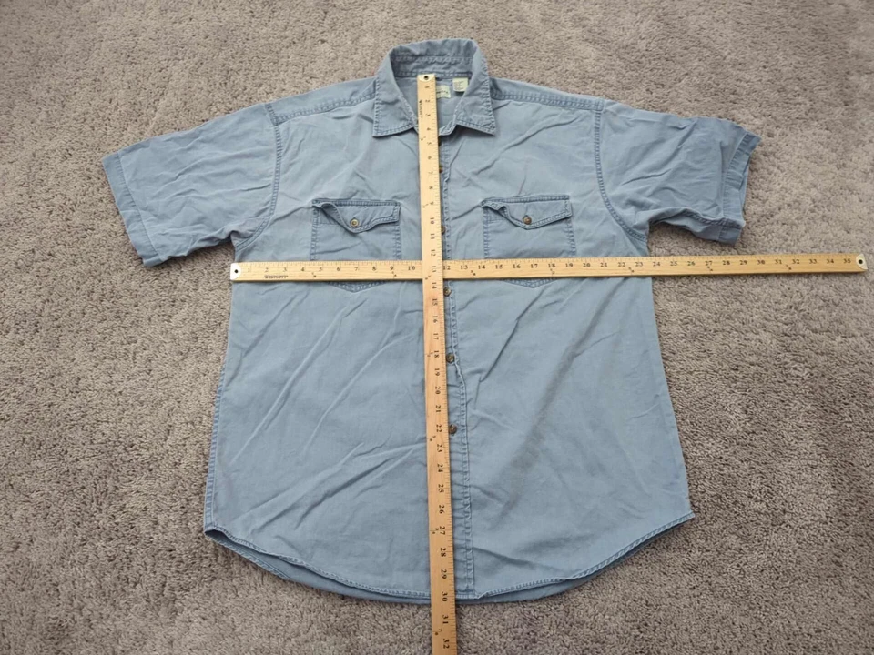 Camisa Falls Creek Abotonada Para Hombre Grande Suave Denim 100% Algodón Preppy Informal Foto 3 de 4