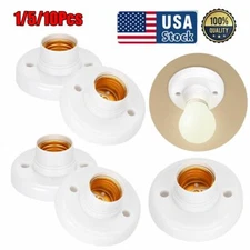 E27 Light Bulb Pendant Lamp Holder Screw Cap Sockets Round Fixing Base Screw Cap