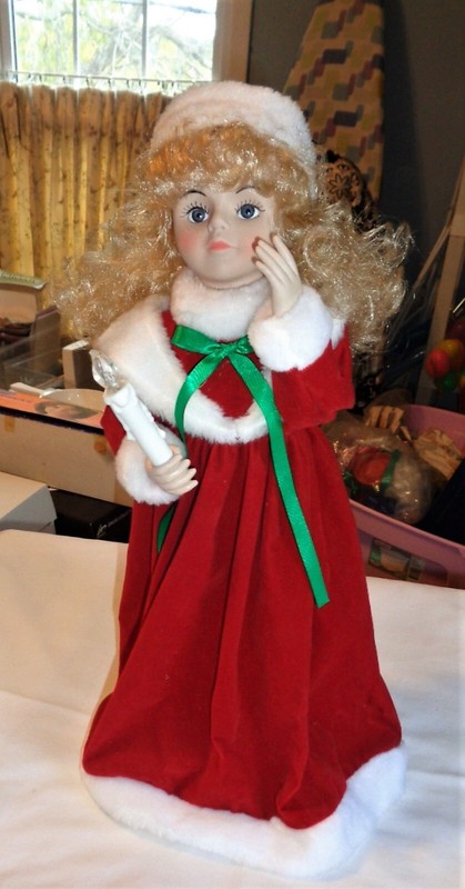 VTG.  Lifelike Christmas doll. Use to move and light up but is NON-WORKING