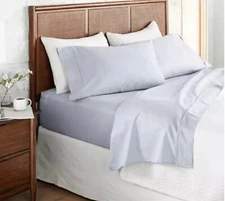 4pc King Mélange Dyed Sheet Set Lt Blue- 100% cotton Hearth & Hand with Magnolia