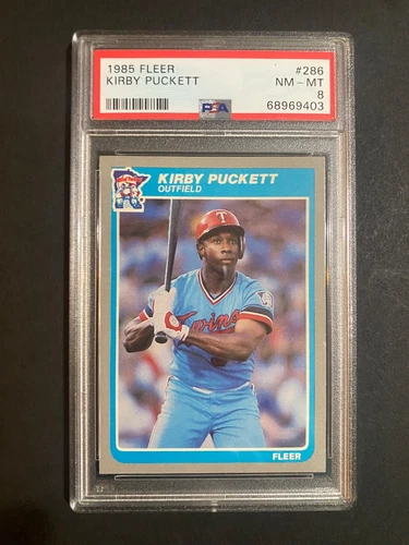 1985 FLEER # 286 KIRBY PUCKETT RC PSA 8