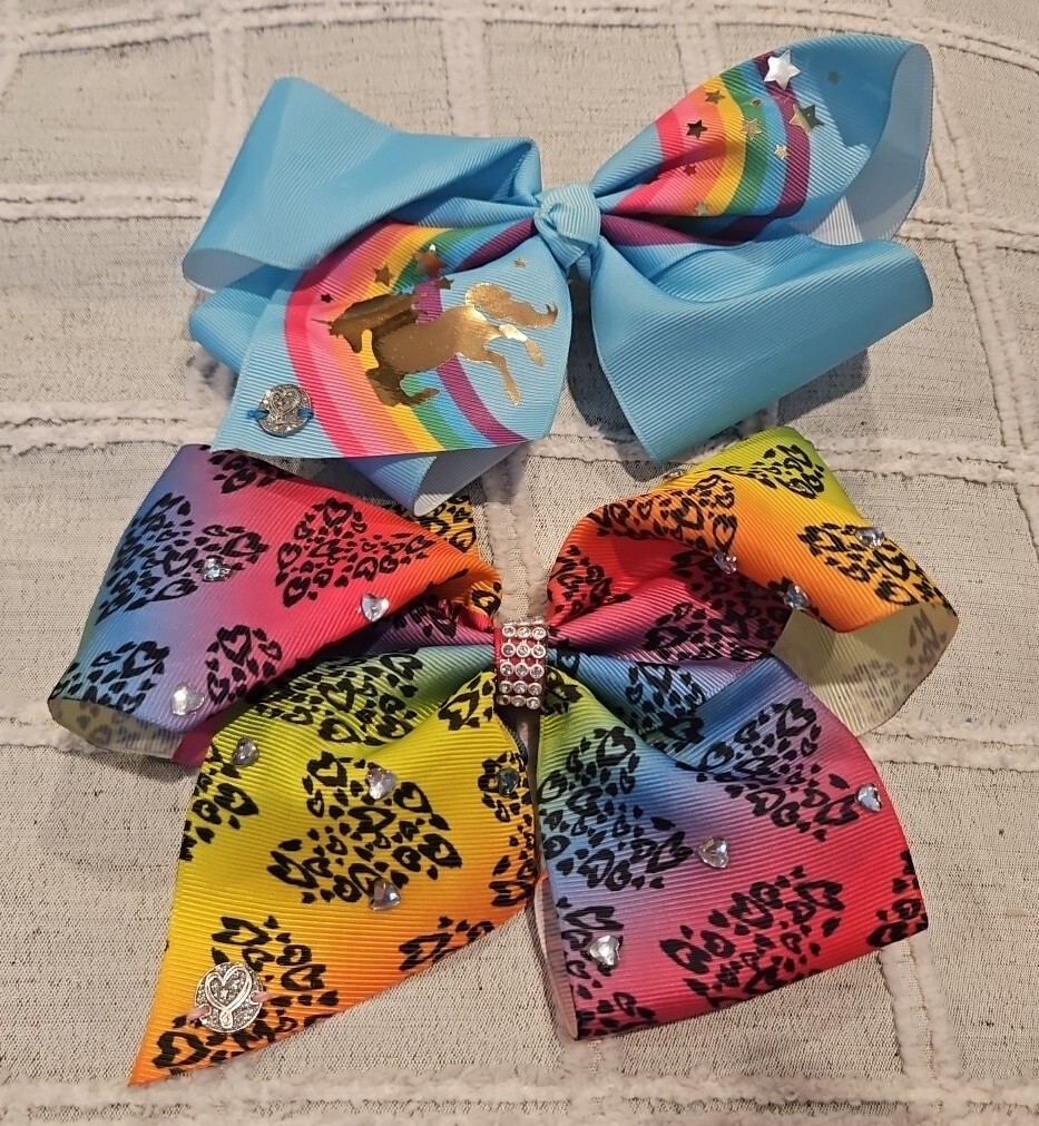 Grand Nœud Pour Cheveux JoJo Siwa à Paillettes Magiques Avec élastiques - Multicolore
