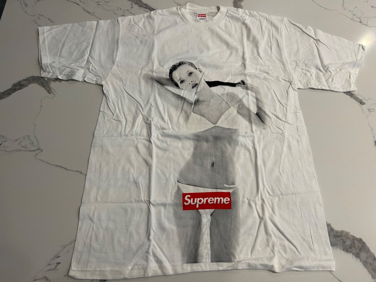 RARE ~ SUPREME 10th Anniversary Kate Moss T-shirt WHITE Size XL 