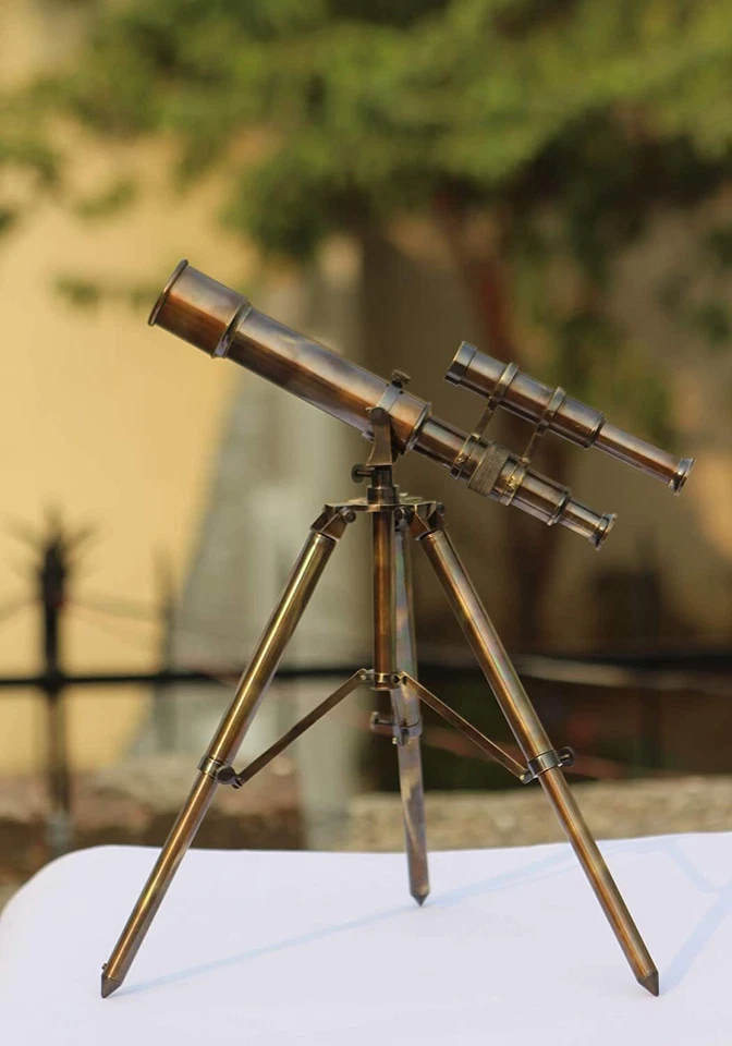 Handmade Double Barrel Telescope with Tripod Stand Brass Working Telescope - Image 2 of 4