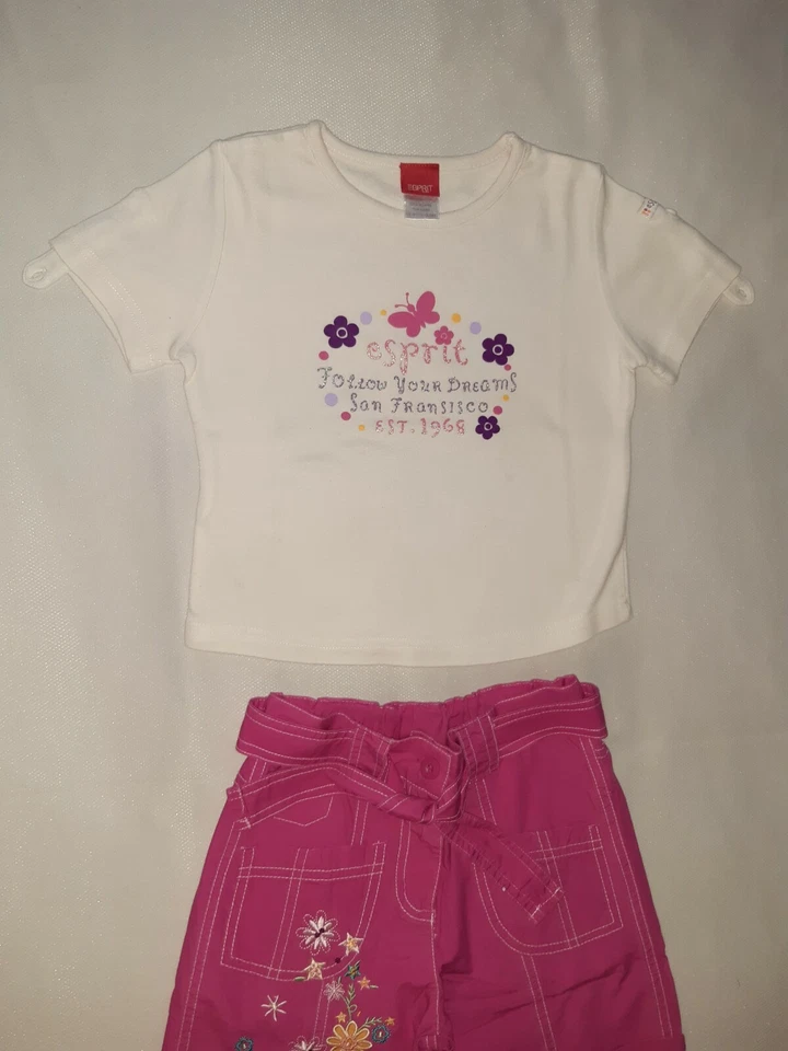 Completo lotto t-shirt maglietta pantaloni bermuda Esprit bimba bambina 6 anni - Imagen 3 de 4