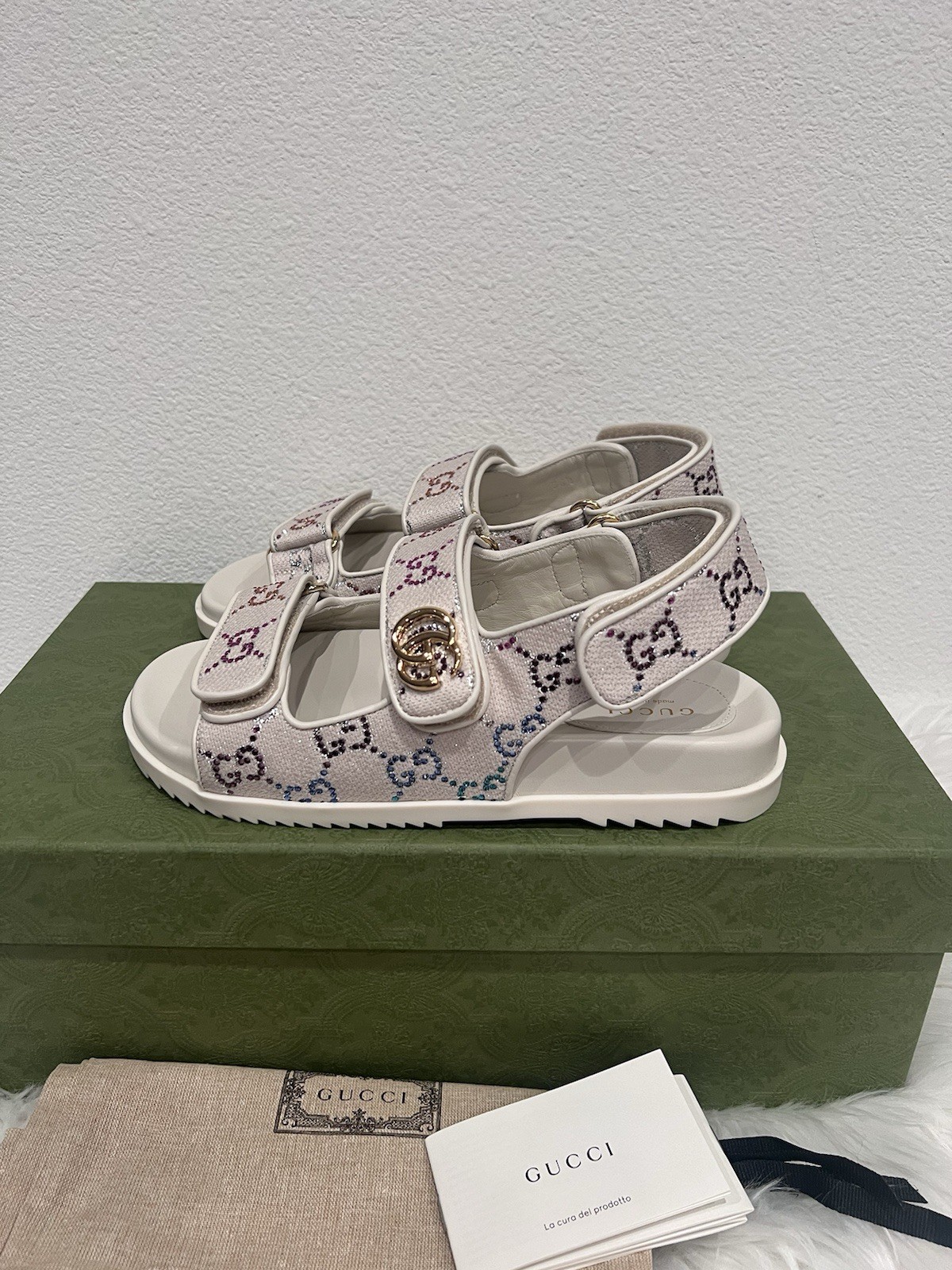 Gucci Moritz Supreme Double GG Crystal Monogram Marmont Sol Dad Sandal Slide 39 image 7