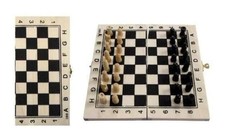 SCACCHI SCACCHIERA IN LEGNO GIOCO DA TAVOLO PIEGHEVOLE CON CHIUSURA PORTATILE