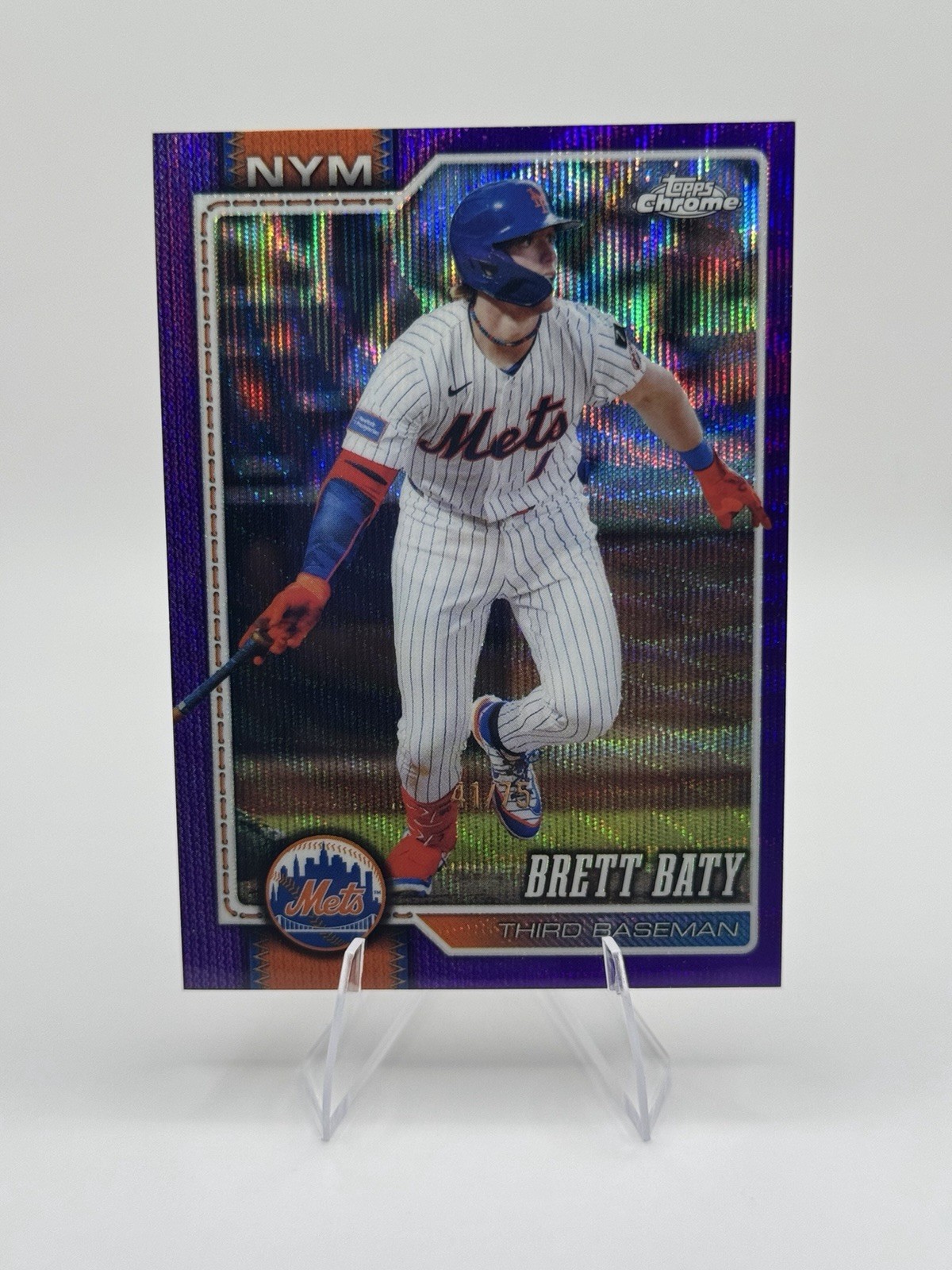 2026 Topps Chrome - Brett Baty - Purple Wave Refractor /75 SP NY Mets #263