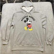 Disney Mickey Mouse Size XL Men Pullover Draw String Long Sleeve Pocket Hoodie