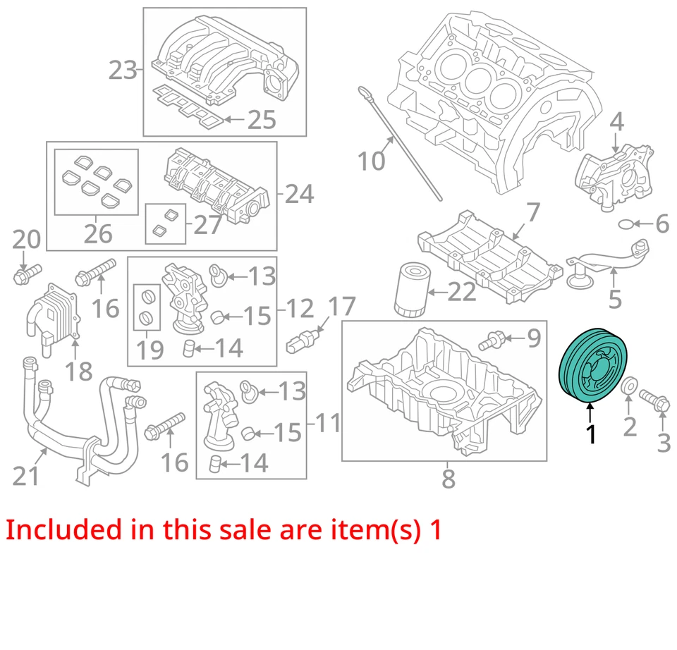 Harmonic Balancer 3.5L Fits 07-18 EDGE 5210947 Foto 3 de 4