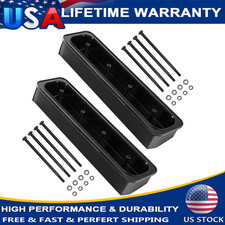 Fabricated Aluminum Valve Covers Center Bolt Fit For Chevy 305 350 5.0 5.7 Black