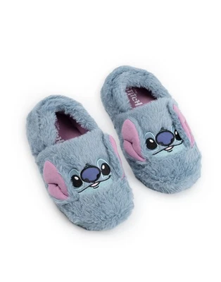 Lilo & Stitch Blue Character Face Slip On Loafer Slippers Girls