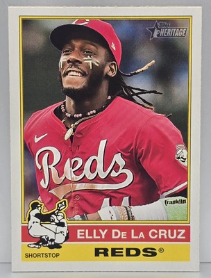 2025 Topps Heritage Elly De La Cruz #263 Flipped Bat Variation 1:481 SSP Reds