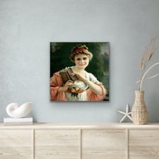 " vintage painting, Victorian woman " Canvas Wall Art Picture Print
