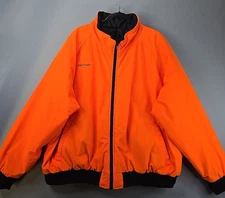 Ice Armor Jacket Mens 2XL Black/Orange Reversible Fleece Quilted Clam Fishing