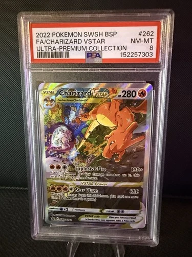 2022 Pokemon PSA 8 Charizard VSTAR #SWSH262 Sword & Shield Charizard UPC Promo