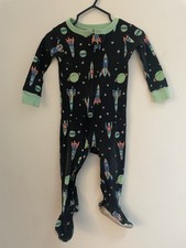 Carter's Baby Boys 1-Piece Rockets Outer Space Zip-Up Long Sleeve PJs Black 12M