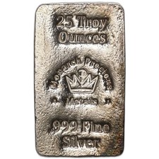 25 oz Silver Bar (Varied Condition, Any Mint) 102.09 per troy oz