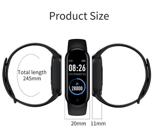 SMARTWATCH OROLOGIO M 4 SMART BAND FITNESS TRACKER CARDIOFREQUENZIMETRO SPORT - Foto 12 di 20