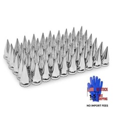 60Pcs Lug Nut Covers 33mm Spike Nut Covers ABS Chrome Plastic Anti-Rust 60 PCS