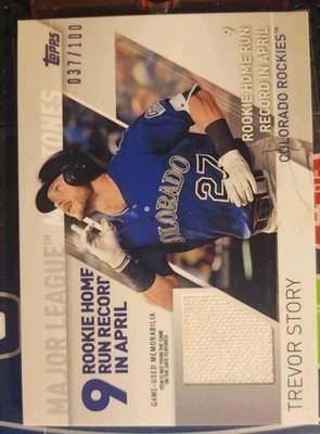 2017 Topps Trevor Story Major League Milestones Relic #37/100