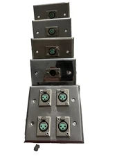 Assorted Switchcraft XLR-Female Connectors on Wall Plates