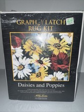 Daisies And Poppies Graph N Latch Rug Kit W/ Blue Line Graph 30x36 M.C.G