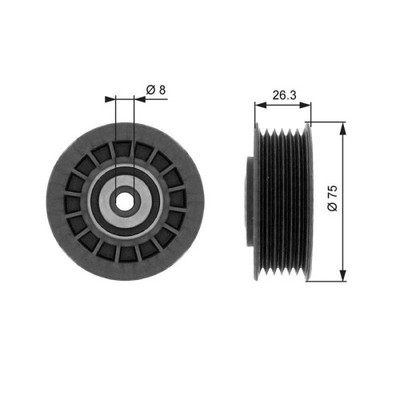 Spannrolle Keilrippenriemen Gates T38092 Drivealign  für Mercedes Benz