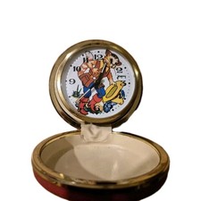 Ancien réveil de poche voyage mécanique horloge JAPY CHAT BOTTE Vintage 80