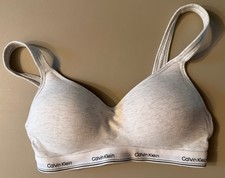 Calvin Klein Logo Band Wireless Padded Bralette Bra White S small