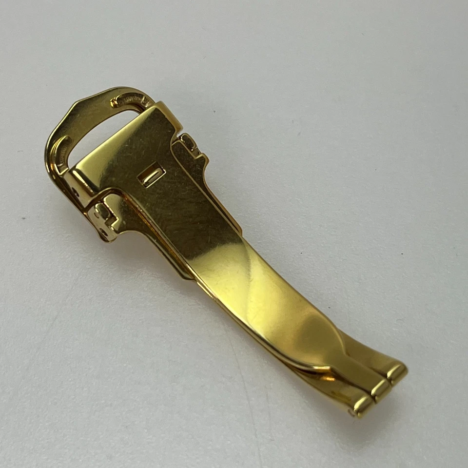 Cartier 12 mm tono dorado acero inoxidable hebilla de cierre desplegable genuino suizo #135B Foto 4 de 4