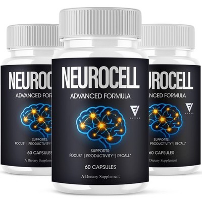 (3 Pack) NeuroCell Focus Supplement, Neuro Cell Brain Support (180 Capsules)