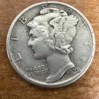 1938-P MERCURY DIME *90% SILVER, Actual Coin Shown.