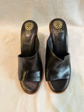 Vince Camuto Cleiah Black Leather Sandal Heels