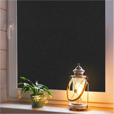 Blackout Window Film, Frosted Privacy Cover for Glass, Sun Light Blocking Black