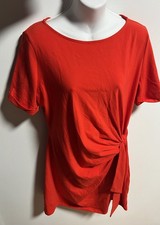 Sezane Pippa Short Tie Dress Red  Sienna Size XL Holiday Cotton New