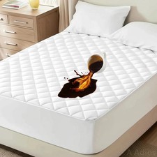 Quilted Mattress Pad Cover Extra Deep Pocket Waterproof Mattress Protector